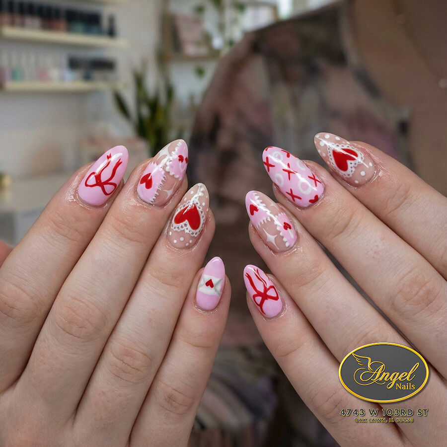 Beautiful Valentine Nail Ideas in Oak Lawn, IL | Angel Nails 60453